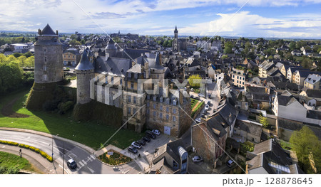 Chateaugiron Castle, Brittany, Ille-et-Vilaine department in France - picturesque medieval fortiefied village near Rennes. 128878645