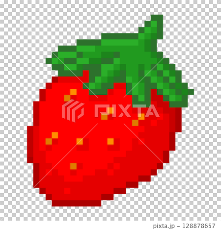 草莓像素插圖 128878657
