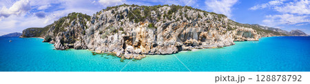 Best and most beautiful beaches of Sardegna island (Italy) - Cala Luna in gulf of Orosei 128878792