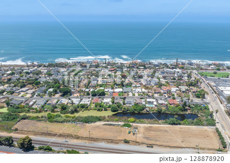 Aerial view of Carlsbad, Oceanside villas, holiday rentals in South California Aerial view of Carlsbad, Oceanside villas, holiday rentals in South California 128878920