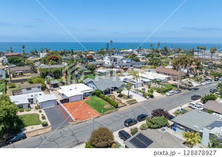 Aerial view of Carlsbad, Oceanside villas, holiday rentals in South California Aerial view of Carlsbad, Oceanside villas, holiday rentals in South California 128878927
