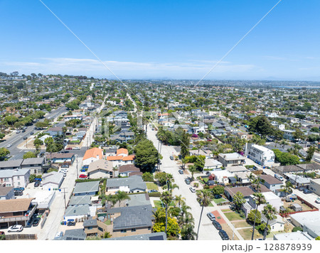 Aerial view of Pacific Beach town in San Diego, California Aerial view of Pacific Beach town in San Diego, California 128878939