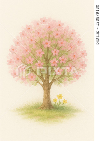 桜咲く樹木の春の風景背景 128879180