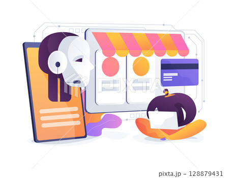 AI-Powered Chatbots for Sales abstract concept vector illustration. 128879431