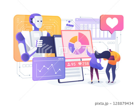 AI-Driven Social Media Analytics abstract concept vector illustration. 128879434