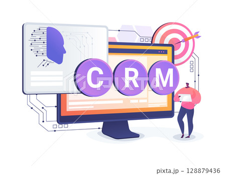 Smart CRM Platforms abstract concept vector illustration. 128879436