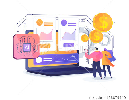 Real-Time Dynamic Pricing Tools abstract concept vector illustration. 128879440