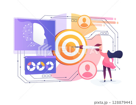 AI-Powered Customer Segmentation abstract concept vector illustration. 128879441