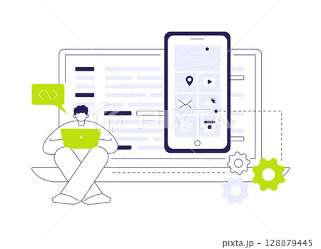 Native mobile app abstract concept vector illustration. 128879445