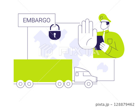 Embargo abstract concept vector illustration. 128879462