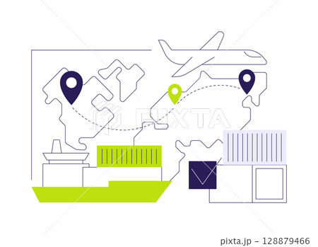Export of goods abstract concept vector illustration. Export of goods abstract concept vector illustration. 128879466