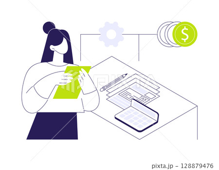 Calculating taxes abstract concept vector illustration. 128879476