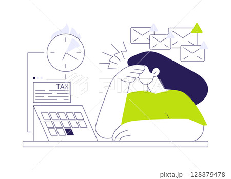 Tax deadline abstract concept vector illustration. 128879478