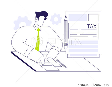 Filing tax form abstract concept vector illustration. 128879479