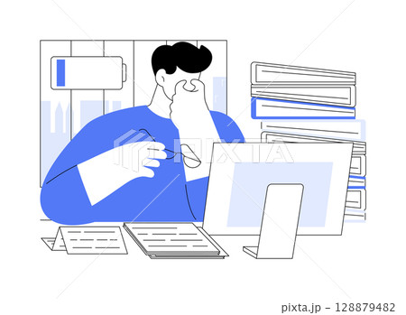 Burnout risk isolated cartoon vector illustrations. 128879482