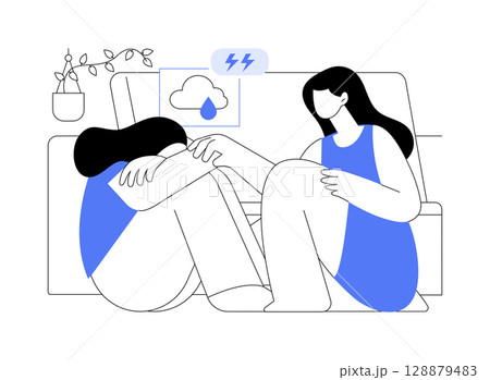Broken heart isolated cartoon vector illustrations. 128879483