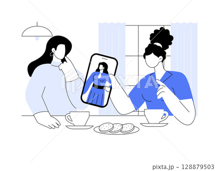 Finding a new look isolated cartoon vector illustrations. 128879503
