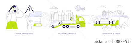 Smart city transportation abstract concept vector illustrations. 128879516