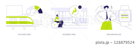 High-speed rail abstract concept vector illustrations. 128879524