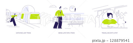 Public transport passenger abstract concept vector illustrations. 128879541