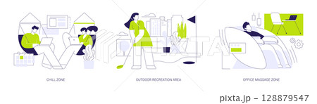 Recreation in smart office isolated cartoon vector illustrations se Recreation in smart office isolated cartoon vector illustrations se 128879547