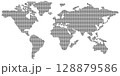 flat world map template with small dots, modern digital style on white background, infographic ready. Eps 10 128879586