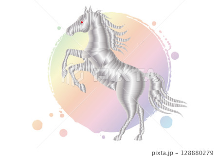 午年の年賀状素材 128880279