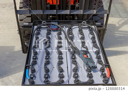 Forklift Battery Top View 128880314