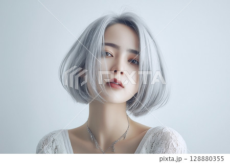 ヘアカラーした女性「AI生成画像」 128880355