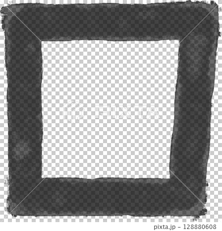 Hand-painted ink black square icon Hand-painted ink black square icon 128880608