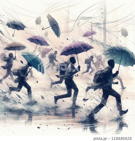 暴風豪雨 128880828