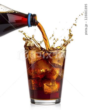 コーラ　注ぐ　AI生成画像　 128881895