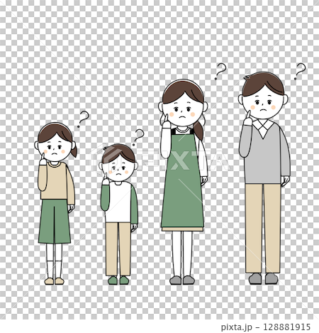 疑問に思う親子のイラスト 128881915