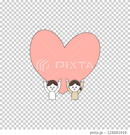 Icon of a child lifting a heart Icon of a child lifting a heart 128881916