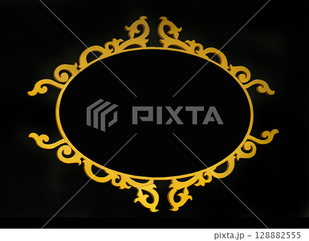 Old wooden oval frame 128882555