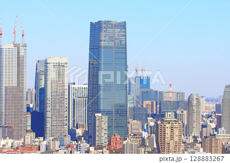 東京都港区、東京の町並みと麻布台ヒルズ森JPタワーの風景 東京都港区、東京の町並みと麻布台ヒルズ森JPタワーの風景 128883267