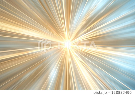 黄金の光が放射状に広がる抽象的なエネルギー背景 128883490