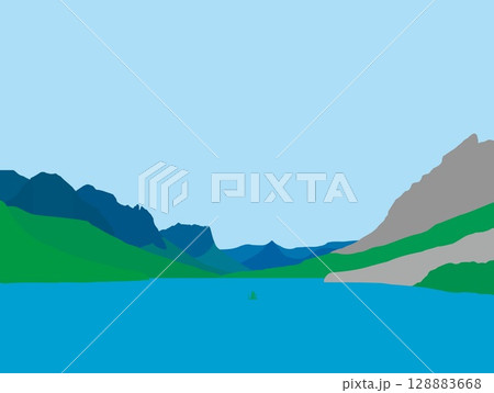 グレイシャー国立公園　glacier national park　モンタナ　アメリカ　夏 128883668