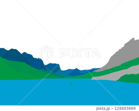 グレイシャー国立公園　glacier national park　モンタナ　アメリカ　夏 128883669