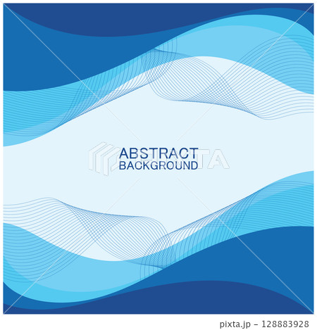 Abstract beach wave background design with blue vector combination, concept design for book cover, wallpaper, swimming pool, marine, lake 128883928