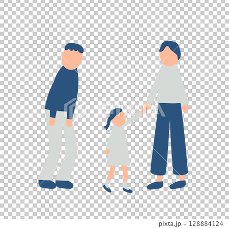 秋を過ごす家族のイラスト 128884124
