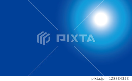 青空とまぶしい太陽の背景用ベクターイラスト 128884338
