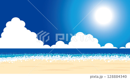 南国の美しいビーチと紺碧の空 128884340