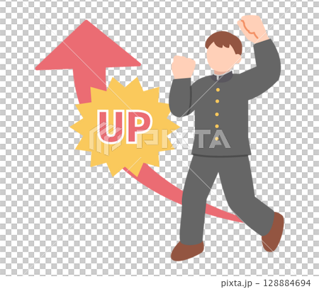 一名身穿制服的男學生走上前來 128884694