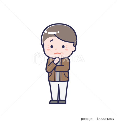 私服のシニア/ななめ/男性 25 私服のシニア/ななめ/男性 25 128884803