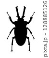 クワガタムシのシルエットイラスト 128885126