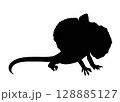 エリマキトカゲのシルエットイラスト 128885127