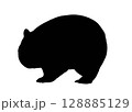 ウォンバットのシルエットイラスト 128885129