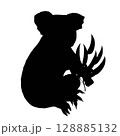 ユーカリの葉を食べるシルエットイラスト 128885132