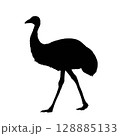 歩くエミューのシルエットイラスト 128885133